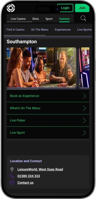 Grosvenor Casino Southampton App